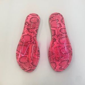 New hot pink snake print Anna slides Sandals